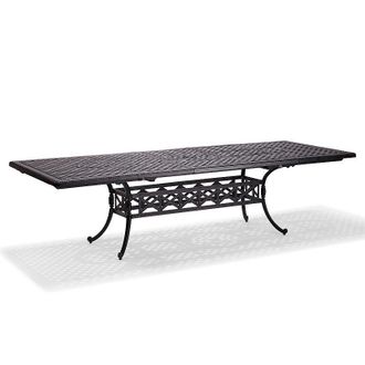 Frontgate Carlisle Extendable Cast-Top Dining Table in Onyx Aluminum - Frontgate
