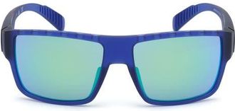 adidas 57mm Rectangular Sunglasses in Blue /Smoke Photocromatic at Nordstrom