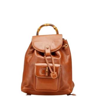 Gucci Pre-owned Backpacks, female, Brown, Size: ONE SIZE Pre-owned Leather Backpack