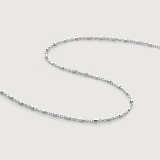 Monica Vinader Sterling Silver Station Chain Necklace