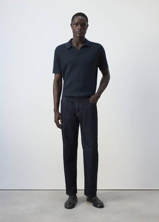 Mango Polo misto cotone maglia coste navy - Uomo - XXL - MANGO MAN