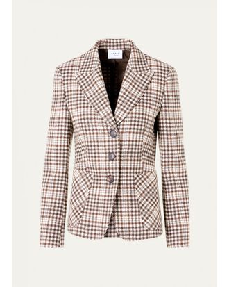 Akris Tweed Check Wool-Blend Blazer