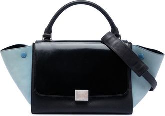 Celine Pre-owned Celine Small Bicolor Leather Trapeze Satchel W-CU-3106