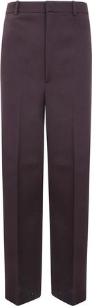 Jil Sander Gekreukte wollen broek - Heren - Straight fit broeken - Bruin - M - Wol - Broeken