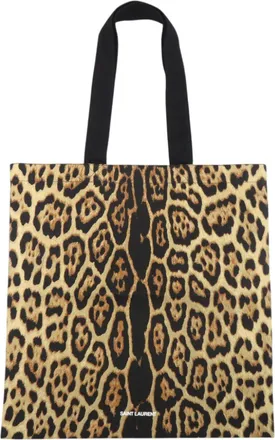 Saint Laurent Brown Cotton Tote Bag (Pre-Owned)