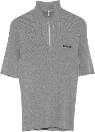 Miu Miu Top a maniche corte - Grigio