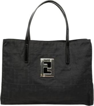 Fendi Pre-owned Canvas Tote - Dames - Vintage Shopper - Zwart - ONE Size - Leer - Vintage