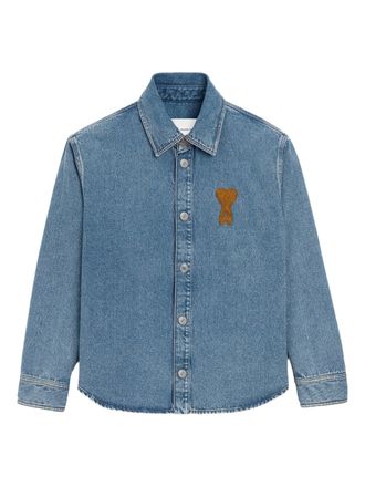 Ami Overshirt mit gestricktem Ami De Coeur