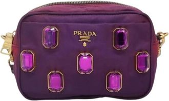 Prada Pre-owned Cross Body Bags, female, Purple, Size: ONE SIZE Pre-owned Vintage Cross Body Bag