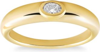 Pompeii3 Oval Diamond 14k Yellow Gold Stackable Dome Polished Band Bezel Ring Lab Grown