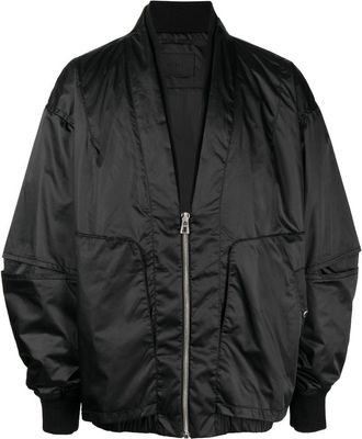 Songzio collarless double-neck bomber jacket - men - Polyester - 46 - Black