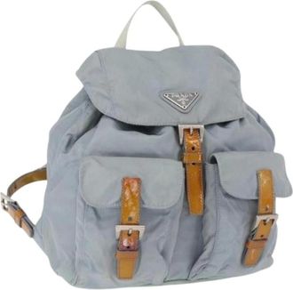 Prada Pre-owned Backpacks, female, Blue, Size: ONE SIZE Pre-owned Nylon Backpack