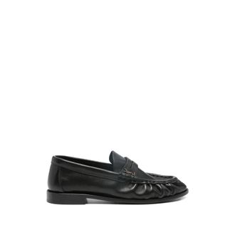 Saint Laurent Logo-plaque Gathered Loafers