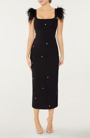 LIKELY Cameron Feather Cap Sleeve Gown in Black at Nordstrom Rack, Size 2