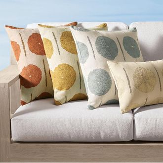 Frontgate Solstice Indoor/Outdoor Pillow by Elaine Smith - Papaya, 20 x 20 Square Papaya - Frontgate