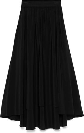 Joseph Zwarte Zijden Midi Rok - Dames - Midirokken - Zwart - XL - Rokken