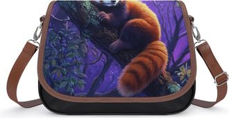 Generic Red Panda Sitting on Tree Womens Crossbody Bag Fashion Shoulder Handbags Message Tote Bag with Adjustable Strap