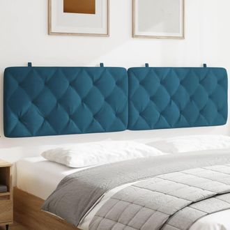 vidaXL Cabecero De Cama Acolchado Terciopelo Azul 200 Cm Vidaxl
