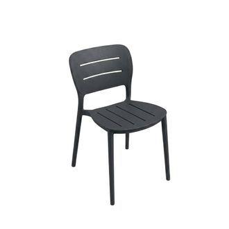 ED&Egrave;N JARD&Iacute; Silla de jard&iacute;n apilable sin brazos de resina blanca 43 x 54 x 78,5 cm