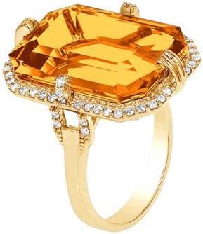 Goshwara Gossip Emerald Cut Ring in Yellow at Nordstrom, Size 7