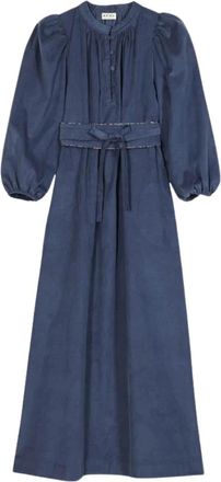 APOF Maya Kleid - Dames - Casual kleedjes - Blauw - S - Katoen - Kleedjes
