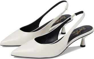 Seychelles Womens Seychelles Brooklyn Pump White Leather Pointed Toe Slingback HTAT192