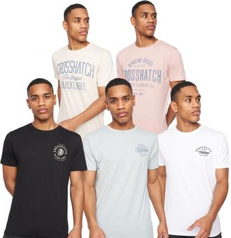 Crosshatch Heren Fremal T-Shirt (Set van 5) (Veelkleurig)