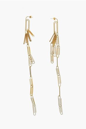 Off-white Maxi Paperclip-Shaped Earrings In Gold Effect size One Size