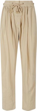 Isabel Marant Falcona Broek - Dames - Straight fit broeken - Bruin - XS - Polyester - Broeken