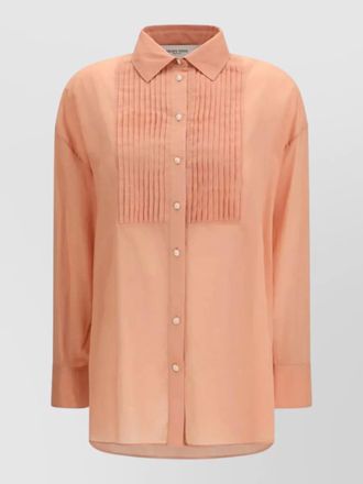 Golden Goose cotton shirt pointed collar semi sheer bib