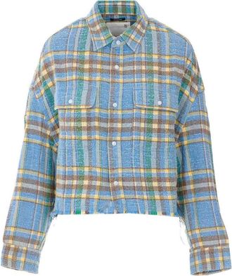 R13 Light Blue Cropped Work Shirt