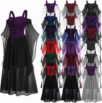 Generic Morticia Addams Plus Size Halloween Dress, Goth Velvet Dress for Women, Bride of Chucky Costume