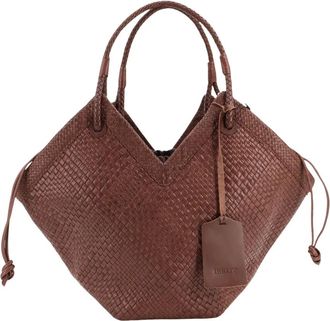 Ibeliv Grote Trinity Geweven Leren Shopper - Dames - Shoppers - Bruin - ONE Size - Leer - Tassen