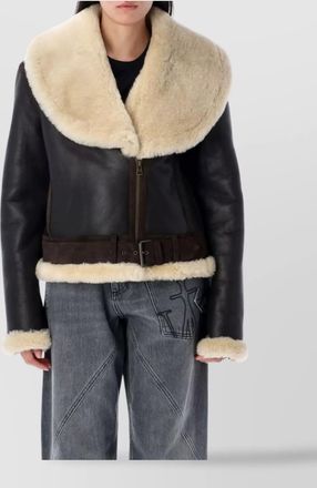 J.W.Anderson shearling aviator jacket belted waist