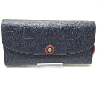 Louis Vuitton Monogram Empreinte Black Marine Rouge Leather Long Wallet (Bi-Fold) (Pre-Owned)