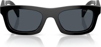 Prada 53mm Pillow Sunglasses in Black /Dark Grey at Nordstrom