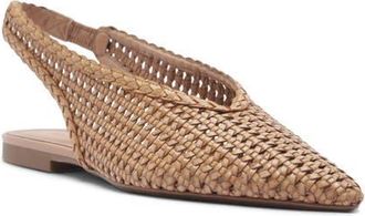 Arezzo Eva Slingback Pointed Toe Flat in True Sand at Nordstrom, Size 6.5