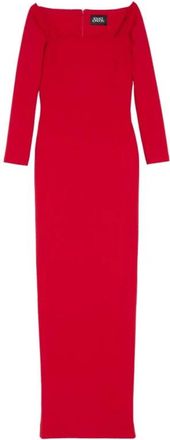 Solace London Lolita Maxi Jurk - Dames - Avondkleed - Rood - XS - Leer - Kleedjes
