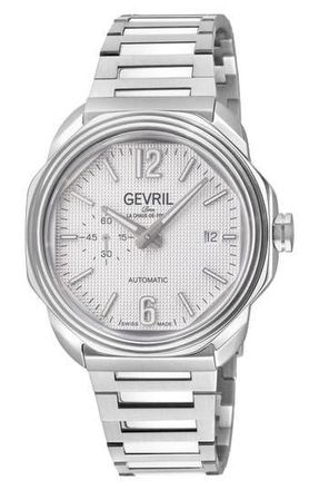 Gevril Group Roosevelt Automatic Bracelet Watch, 42mm in Silver at Nordstrom Rack