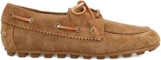Hogan Olympia Bootsschoenen - Dames - Bootschoenen - Beige - 40 EU - Su&egrave;de - Schoenen