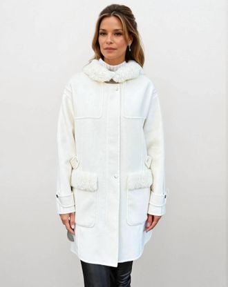 Max & Moi Duffle Coat In Off White