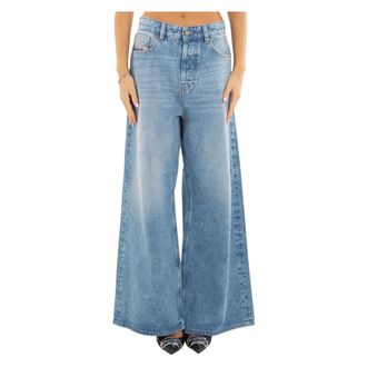 Diesel Jeans, Dames, Blauw, W25 L32, Denim, Wide Leg Jeans