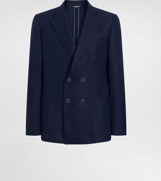 Dolce & Gabbana Double-breasted Linen Jacket - Man Suits And Blazers Blue 44
