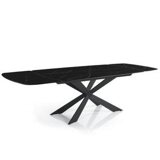Oresteluchetta Mesa extensible oval cer&aacute;mica/acero negro-negro 75,5x90x160-240 cm