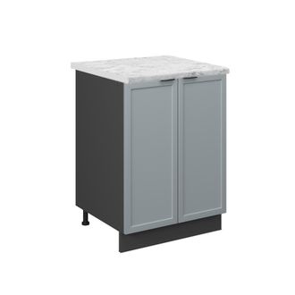 Vicco Mueble Bajo De Cocina Fame-line, Azul Claro-gris, 60 Cm, Et M&aacute;rmol