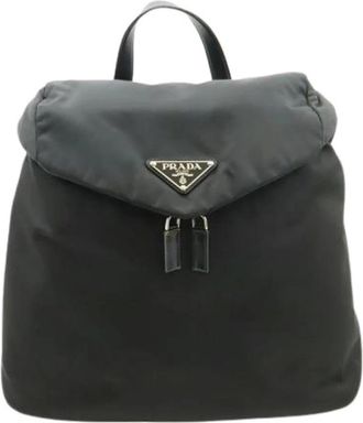 Prada Pre-owned Vintage Nylon Rugzak - Dames - Vintage Rugzakken - Zwart - ONE Size - Nylon - Vintage