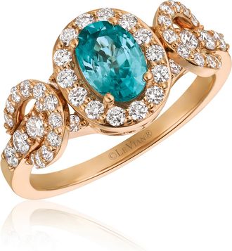 Le Vian Ring Blueberry Zircon, Vanilla Diamonds set in 14K Strawberry Gold Ring Size 7 R4588BZ