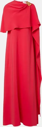 Oscar De La Renta Embellished silk-blend georgette gown