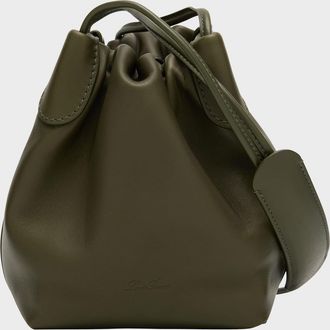 Loro Piana Bale Micro Softy Leather Top-Handle Bucket Bag