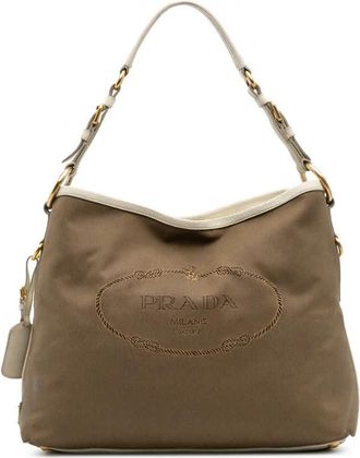 Prada Pre-owned Prada Canvas Canapa Logo Shoulder Bag QGA9RLTKOOFGFA6D